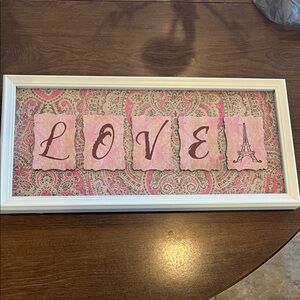 Pink and White Love Wall Art